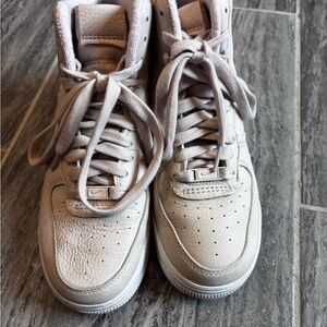 Nike Soft Beige/Pink High-Top Sneakers